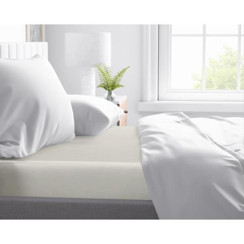 120x200 luksusowe prześcieradło satyna bawełniana k. krem