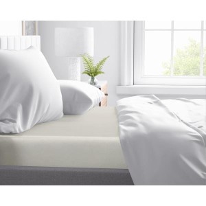 140x200 luksusowe prześcieradło satyna bawełniana k. krem