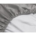 90x200cm prześcieradło na gumce satyna bawełniana szary