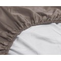 180x200cm prześcieradło na gumce satyna bawełniana brąz