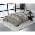 200x220 STONE STRIPE brąz kpl pościeli flanela